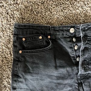 Black straight leg jeans high waisted